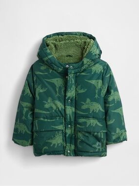 Baby GAP Cozy Dinosaur Puffer Jacket Boys’ 12-18M